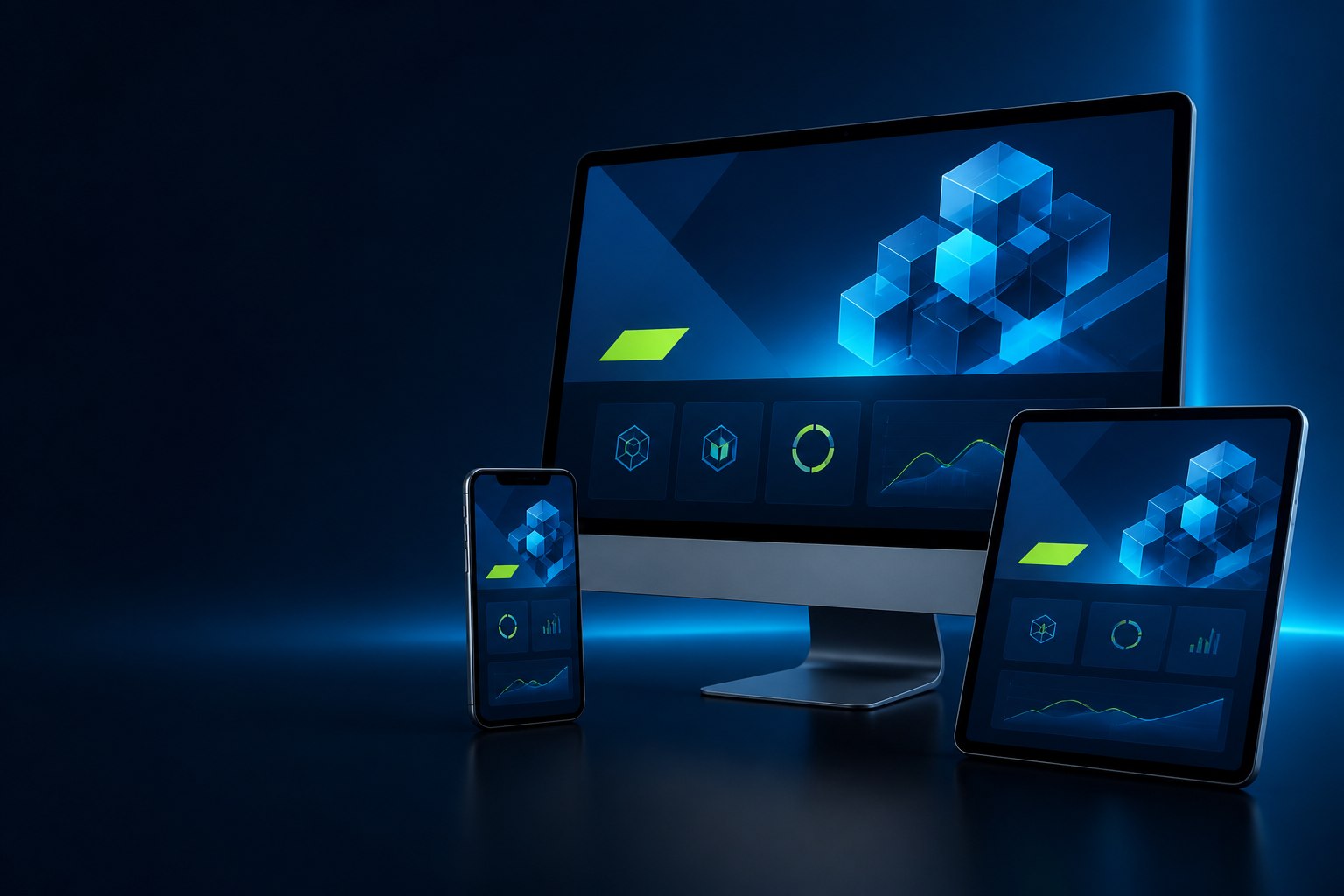 Responsive Website auf Desktop, Tablet und Smartphone